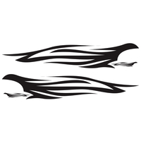 4pcs 220x33cm bricolage flamme feu graphique longue bande autocollant de vinyle autocollant côté voiture