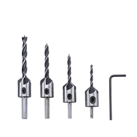 4pcs 3mm-6mm HSS Countersink Drill Bit Set Reamer Woodworking Chamfer Drill Counterbore Pliot Hole Cutter Screw Hole Dri