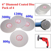 4pcs 6 pouces 600/800/1200/3000 grain roue tour plat clapotis disque de meulage