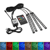 4pcs 9 lumières de bande de plancher de voiture RVB atmosphère intérieure chargeur USB lampe de décoration
