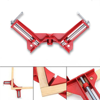 4Pcs 90 Degrés Angle Droit Cadre Photo Support De Pince Dangle Kit De Main De Travail Du Bois Rouge