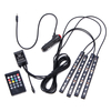 4pcs 9LED lumières décoratives de plancher intérieur de voiture télécommande Colorful RVB