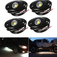 4pcs 9W LED Rock Light châssis feux lampe de pont de navire pour JEEP Off Road SUV bateau camion de voiture
