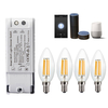4PCS AC220V E14 4W dimmable COB LED ampoule de bougie + commutateur WiFi WiFi gradateur de travail avec Amazon Alexa