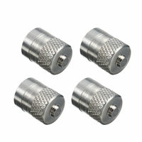 4pcs Air Roue Couverture Pneu Jante Tire Valve Poussière Tiges Caps Chrome En Aluminium Pour Moto Van Vélo De Voiture Un