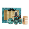 4pcs barbe brosse à huile toilettage baume barbe peigne ensemble maison et kit de voyage cadeau pour homme