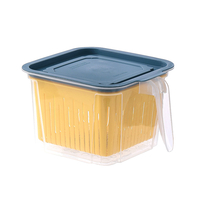 4PCS boîtes de rangement de cuisine en plastique riz alimentaire Drain Seal Container Crisper