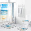 4PCS brevet de copies dimpression de plage de rideau de douche de fenêtre de salle de bains imprime le polyester