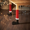4pcs chaise de table rouge de Noël pieds pieds chaussette housse manches protecteur de plancher tables jambe couvre part