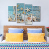 4pcs conque résille starfish plage peintures tableaux imperméable sans cadre