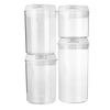 4PCS contenants de stockage des aliments en plastique couvercles hermétiques ensemble de machine à céréales transparent
