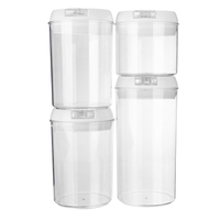 4PCS contenants de stockage des aliments en plastique couvercles hermétiques ensemble de machine à céréales transparent