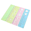 4pcs couleur de bonbons mignon art graphique symboles dessin modèle règle 15cm