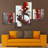 4pcs empreintes de vase à fleurs peintures photo sans cadre tenture décor à la maison