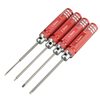 4pcs en acier inoxydable 174mm tournevis hexagonal rouge réparation outil à main