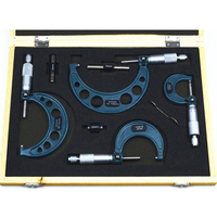 4Pcs extérieur Micromètre Set Ratchet Stop Type 0-100mm (0-25mm / 25-50mm / 50-75mm / 75-100mm)