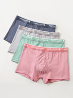 4Pcs Hommes Coton Graphène Respirant Antibactérien Mince Boyshorts Homewear Boxers Briefs