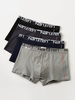 4Pcs Hommes Coton Lettre Imprimer Respirant Logo Ceinture Pochette Boxers Sous-Vêtements