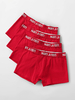 4pcs hommes sans couture coton sous-vêtements logo ceinture boxeurs rouges avec pochette