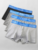4pcs hommes sans couture respirant confortable contraste ceinture de marque boxeurs sous-vêtements avec pochette