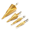 4pcs HSS Foret Étagé Rainuré En Spirale 3-12 / 4-12 / 4-20 / 4-32mm Foret Étape