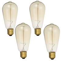 4PCS Kingso AC110V E27 60W ST64 A19 Edison Ampoule à incandescence vintage pour la maison intérieure