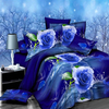 4pcs la fibre de polyester de costume le 3ème bleu est monté la fleur la reine de literies teignante réactive la grandeu