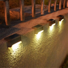 4Pcs LED Appliques murales de clôture à énergie solaire Lampe de jardin Étape Chemins Decking extérieur