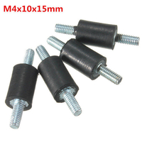 4pcs m4x10x15mm caoutchouc amortisseur double termine en caoutchouc montages antivibratiles isolateur