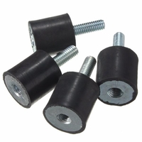 4pcs M6 monte 20mm x 20mm mounts vibrations en caoutchouc choc en caoutchouc absorbant isolateurs de caoutchouc