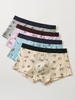 4Pcs Mens Lettre Imprimé Coton Respirant Comfy Boxers Sous-Vêtements