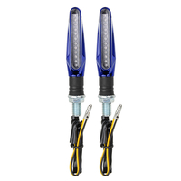 4pcs moto LED clignotants indicateur oeillères coque bleu ambre clair