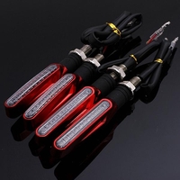 4pcs moto rouge LED clignotants indicateurs oeillères ambre clair