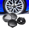 4pcs noir ABS couverture de chapeau de centre de roue de voiture universel 60mm / 58mm de carbone