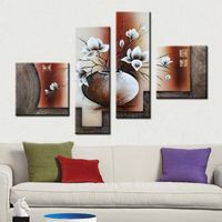 4pcs énorme fleur toile peintures à lhuile modernes impression art mur décor à la maison