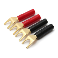 4pcs plaqué or de cuivre adaptateur AV audio terminaux connecteurs pour haut-parleur