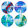 4Pcs Racks Carré/Rond Fidget Toy Set Colorful Silicone Anti-Stress Squeeze Toy Décompression Bubble Fidget Sensory Toy p
