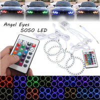 4pcs rgb 80mm multicolore 5050 éclair LED SMD 12v yeux d