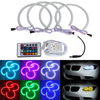 4PCS RGB LED Angel Eyes Halo Ring Lights avec télécommande pour BMW E36 E38 E39 E46 M3