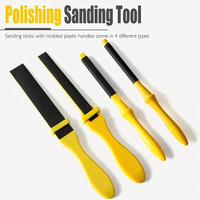 4PCS Sanding Sticks Set with Molded Plastic Handles for Wood Metal Plastic Auto Body Models Polishing Calcite Grit Manua