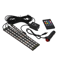 4pcs Set 18 LED Intérieur RGB LED Strip Lights Atmosphère Neon Music Lampe Décorative