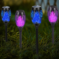 4pcs Solar Outdoor Lights Decorative with Flickering Flame,  Mini Solar Landscape Lights Waterproof,  Solar Garden Lights, 
