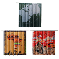 4pcs style africain antidérapant tapis de salle de bains toilette tapis de douche tapis tapis rideau de douche