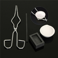 4pcs torche kit de fusion or et argent creuset tong tige lingot de graphite lingotière