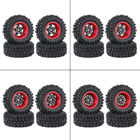 4PCS Upgraded Tires Carbon Fiber Wheel Rims for FMS SCX24 TRX4M 1/18 RC Cars Vehicles Models Spare Parts Accessories
