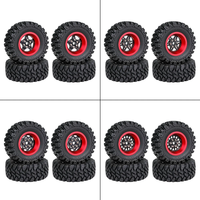 4PCS Upgraded Tires Carbon Fiber Wheel Rims for FMS SCX24 TRX4M 1/18 RC Cars Vehicles Models Spare Parts Accessories