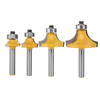 4pcs 1/4 de pouce tige ronde sur le routeur de bordure Bit 1/2 3/8 1/4 1/8 paire de coupe de rayon