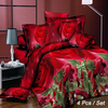 4pcs 3d rose ensembles de literie imprimée housse de couette drap de lit taies doreiller housse de couette