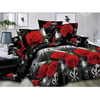 4pcs 3d stéréoscopique rose imprimé couette housse de couette taie doreiller ensembles de literie