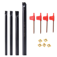 4pcs 7/8/10 / 12mm SCLCR06 Tuning Tool Holder Lathe Bouing Bar Avec 5pcs CCMT0602 Insérers